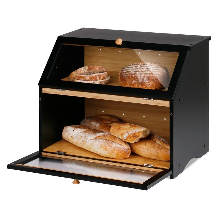 Bamboo Two-Layer Bread Box