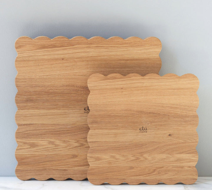 Handcrafted Square Scalloped Cutting Board Small