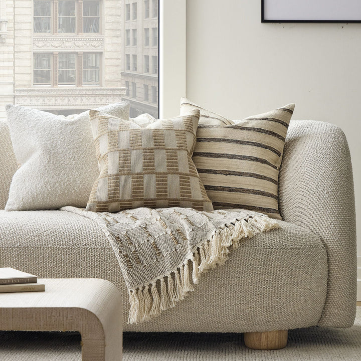 Woven Checker Jute Pillow Cover