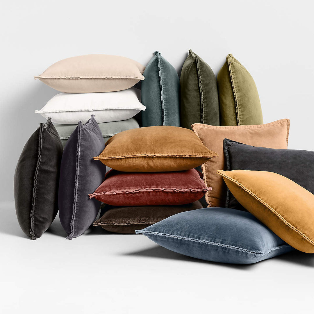 Relaxed Washed Organic Cotton Velvet-20"x20"