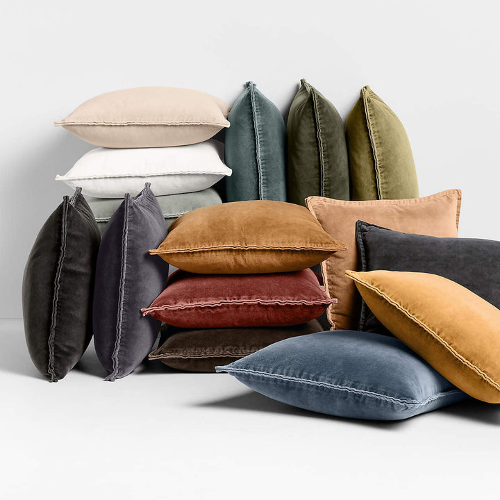 Relaxed Washed Organic Cotton Velvet-20"x20"