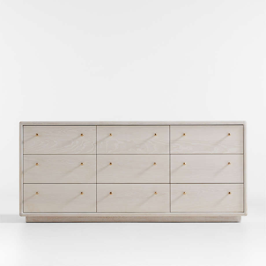 Lafayette Whitewashed Wood 9 Drawer Dresser