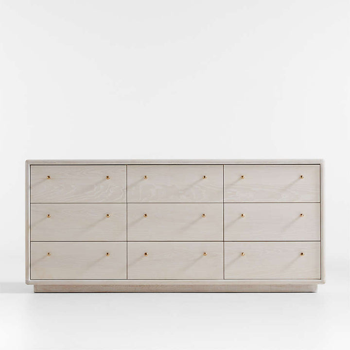 Lafayette Whitewashed Wood 9 Drawer Dresser