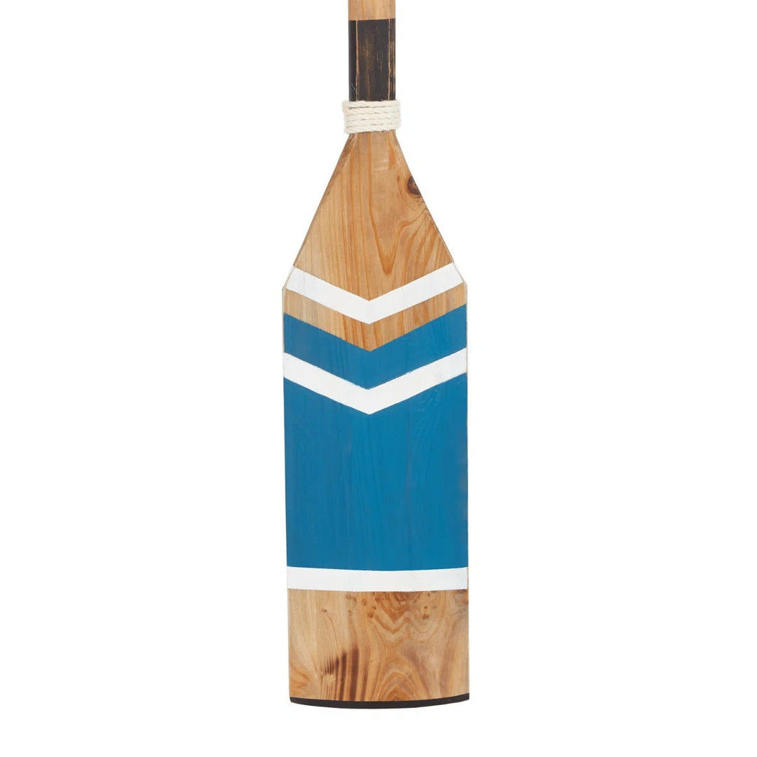 Wood Novelty Canoe Oar Paddle Blue Wall Decor