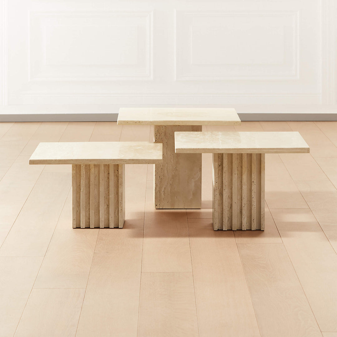 Carve Travertine Large Cocktail Table