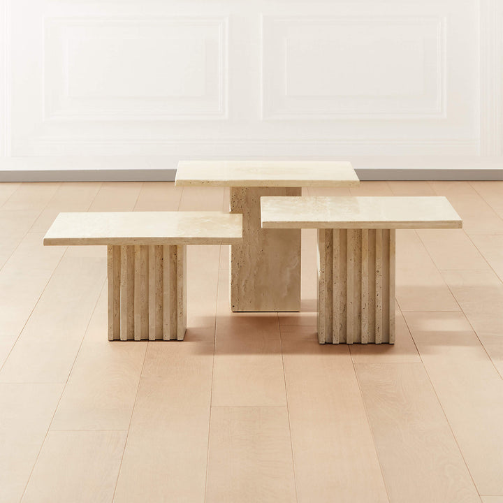Carve Travertine Large Cocktail Table