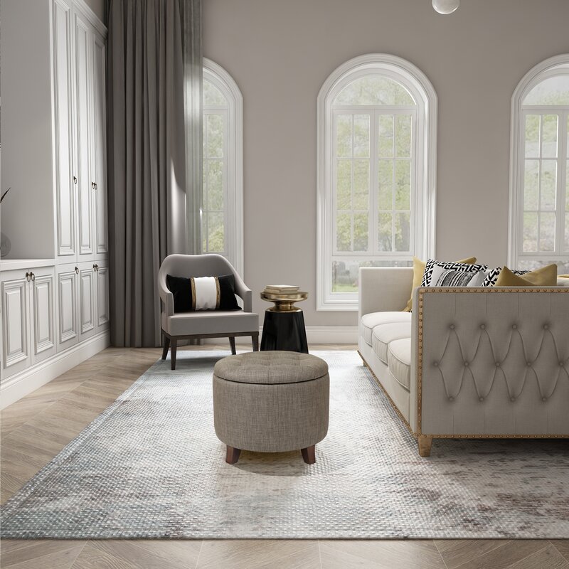 Dollard Round Button Tufted Storage Ottoman