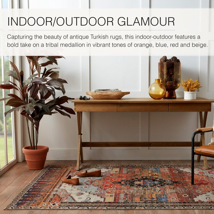 Haden Orange Indoor Outdoor Rug