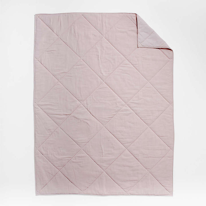 Supersoft Lilac Rose Organic Cotton Gauze Kids Quilt- Queen