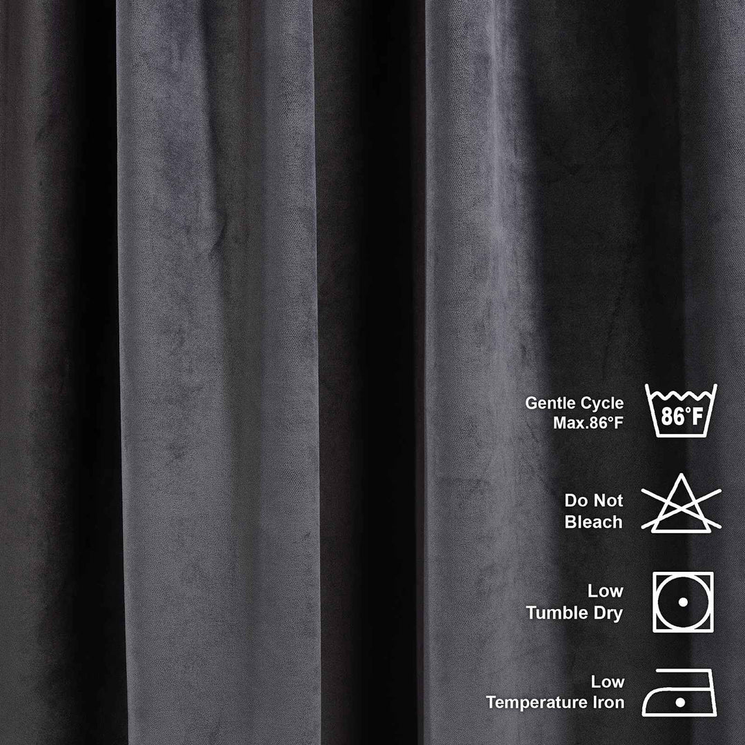 Extra Long and Extra Wide Solid Luxury Matte Velvet Single Curtain Panel-108"