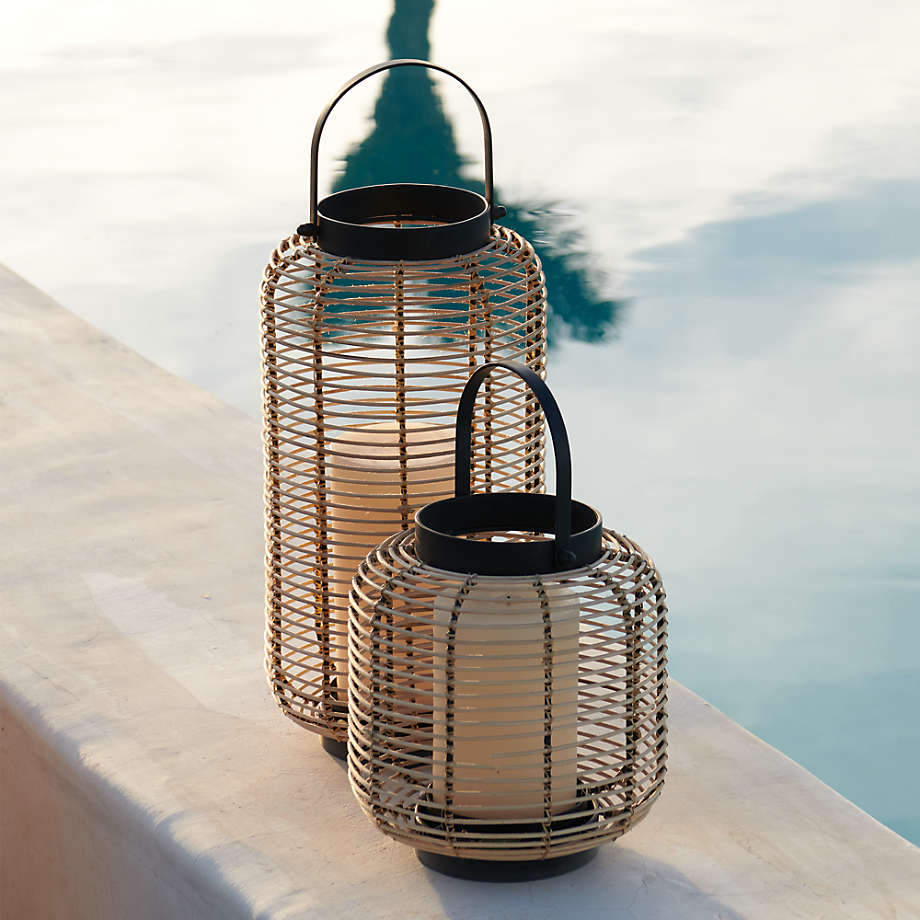 Brigton Rattan Lantern 16"