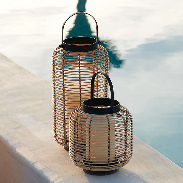 Brigton Rattan Lantern 16"
