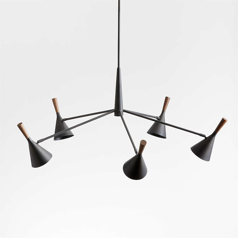 Weston Black Mid Century Modern Chandelier Light