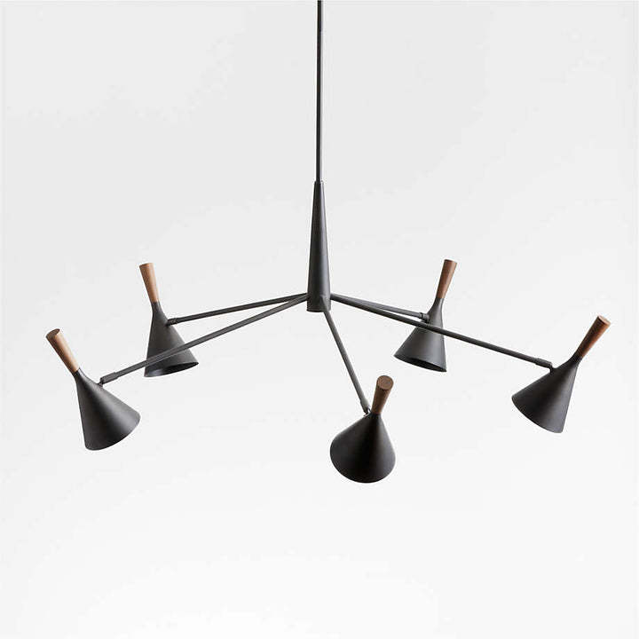 Weston Black Mid Century Modern Chandelier Light