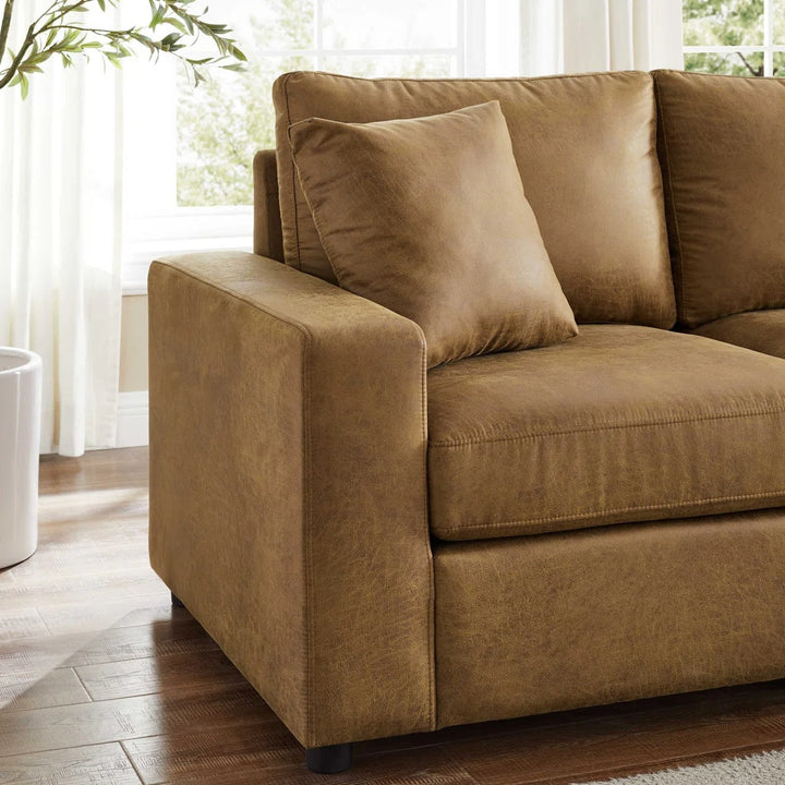 Marquett 3 Piece Faux Leather Sectional