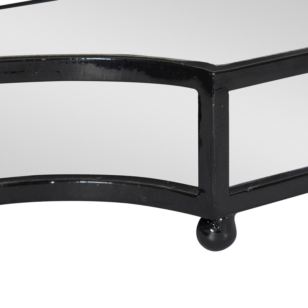 Aayush Metal Mirrored Ornate Scalloped Decorative Vanity Tray