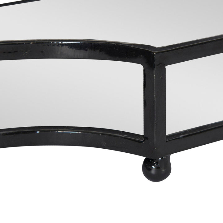 Aayush Metal Mirrored Ornate Scalloped Decorative Vanity Tray