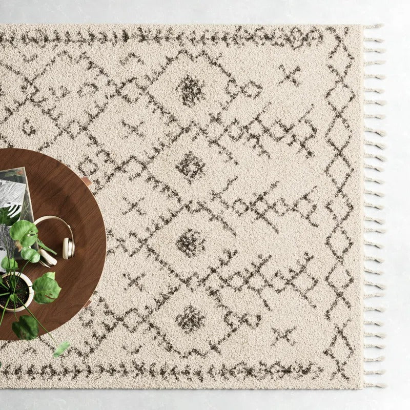 Chet Charcoal Beige Area Rug-7'10"x10'3"