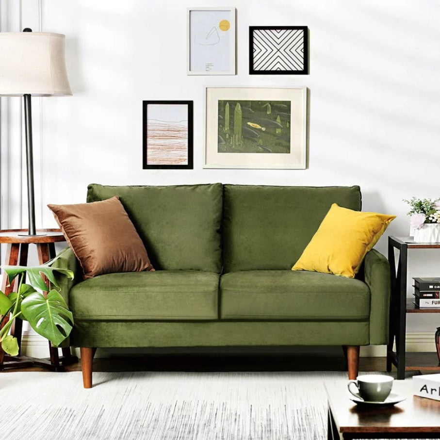 Hessville 56.3" Velvet Round Arm Loveseat