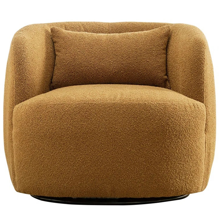 Arijit Boucle Upholstered Swivel Armchair