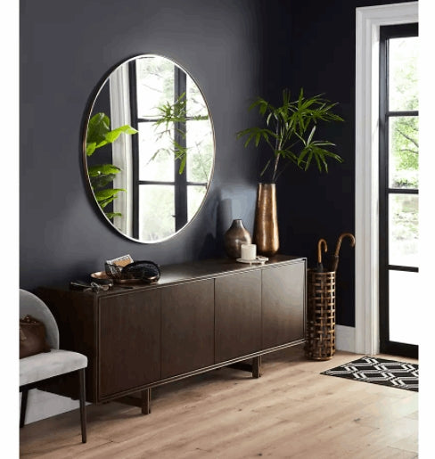 Edge Brass Round Wall Mirror