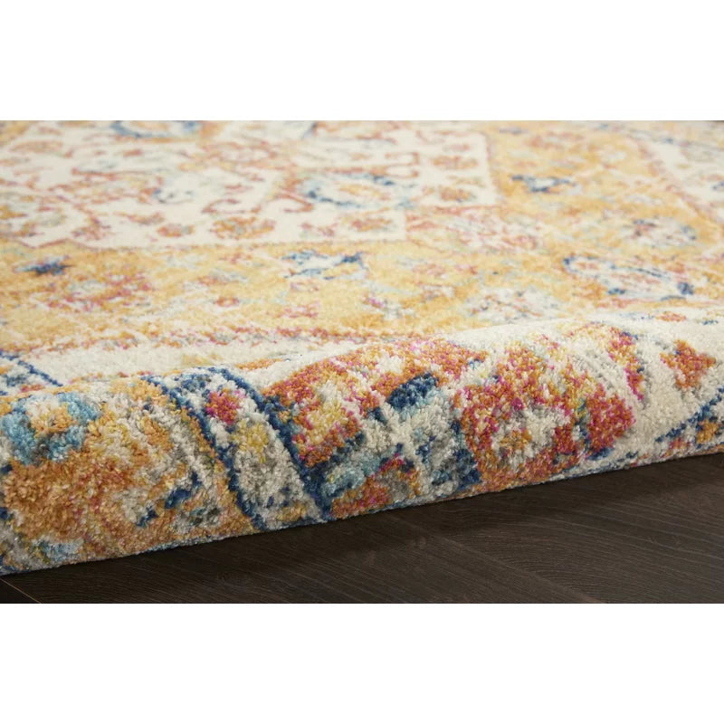 Baylee Oriental Yellow Ivory Area Rug 8'x10'