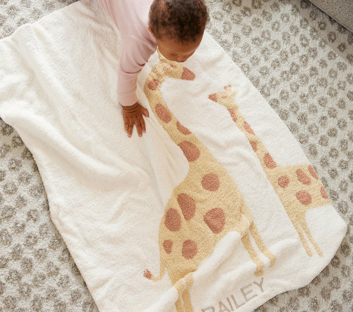 Fuzzy Giraffe Baby Blanket