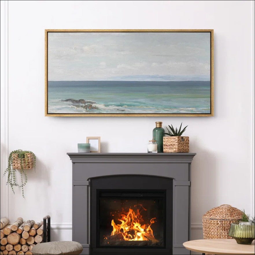 Peaceful Coastal Horizon Soft Seascape Modern Art Relax Calm Warm Extra Large Pictures