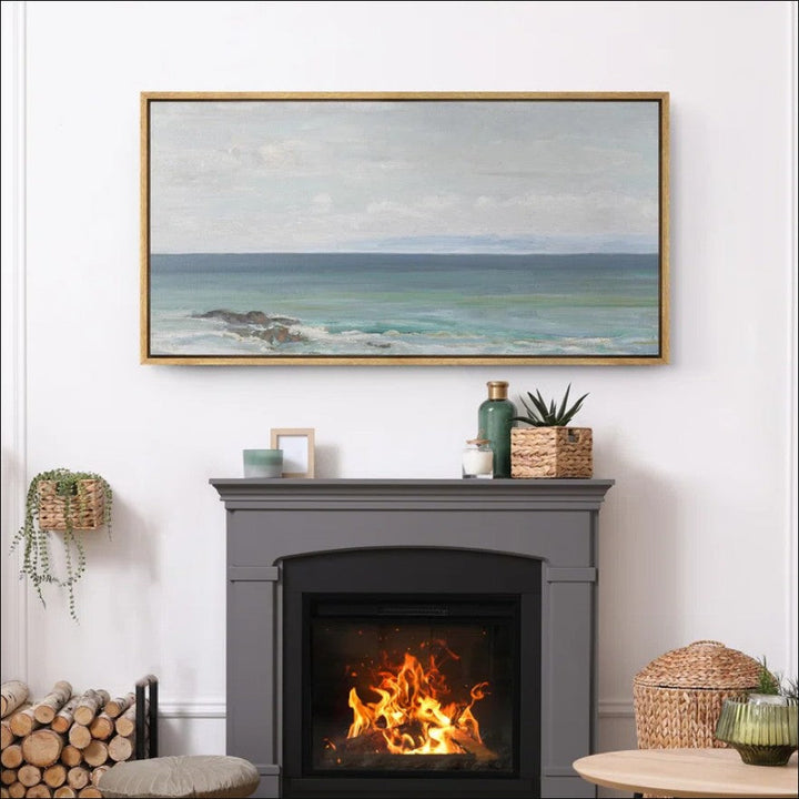 Peaceful Coastal Horizon Soft Seascape Modern Art Relax Calm Warm Extra Large Pictures