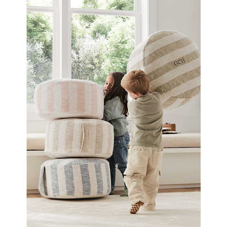 Cove Stone Tan Striped Kids Floor Cushion