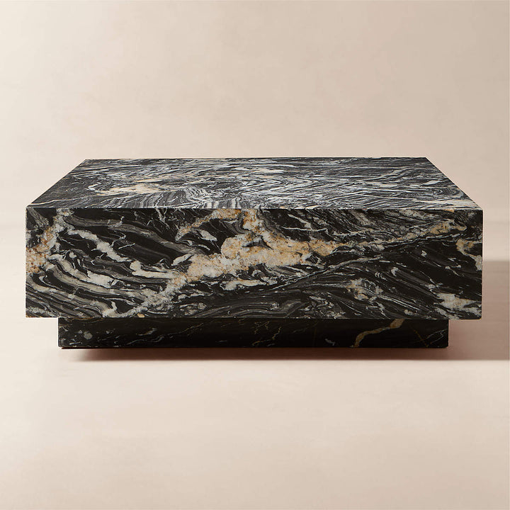 Enyo 55" Rectangular Black Marble Coffee Table