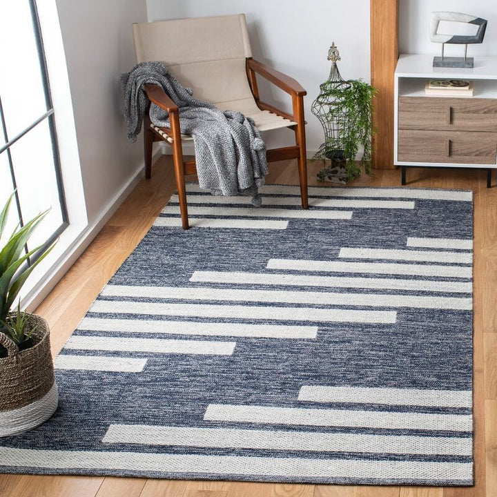 Alexio Handmade Flatweave Navy Rug 9x12