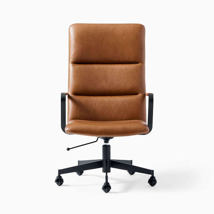 Cooper Mid- Century High Back Leather Swivel Office Chair