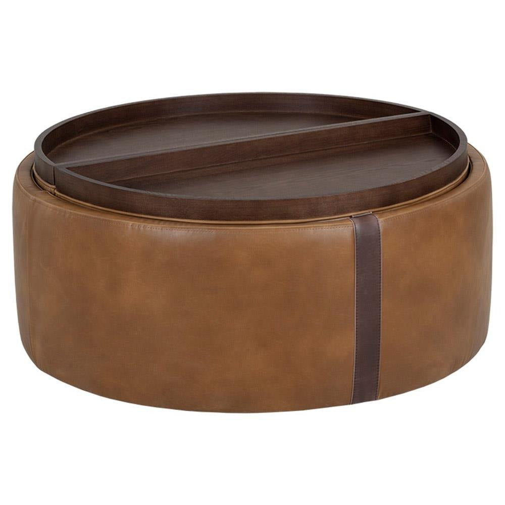 Round Wheeled Storage Ottoman