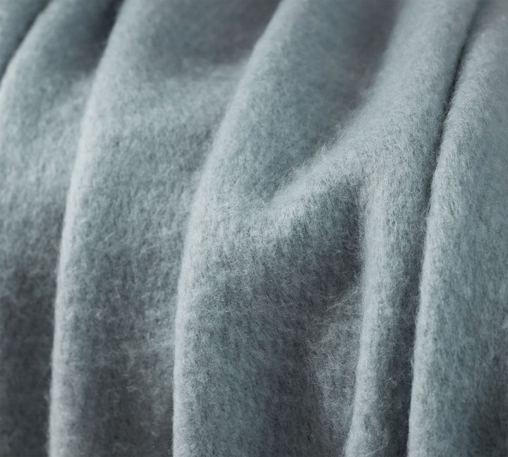 Hayes Faux Mohair Throw Blanket-Chambray