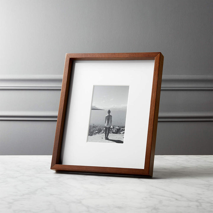 Gallery Walnut Frame With White Mat Framed-4''x6''