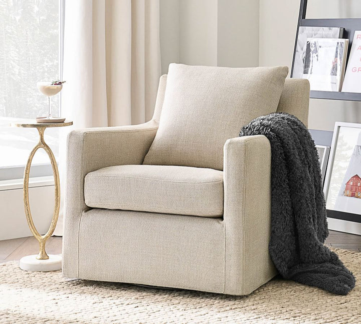 Ayden Square Arm Slipcovered Swivel Glider