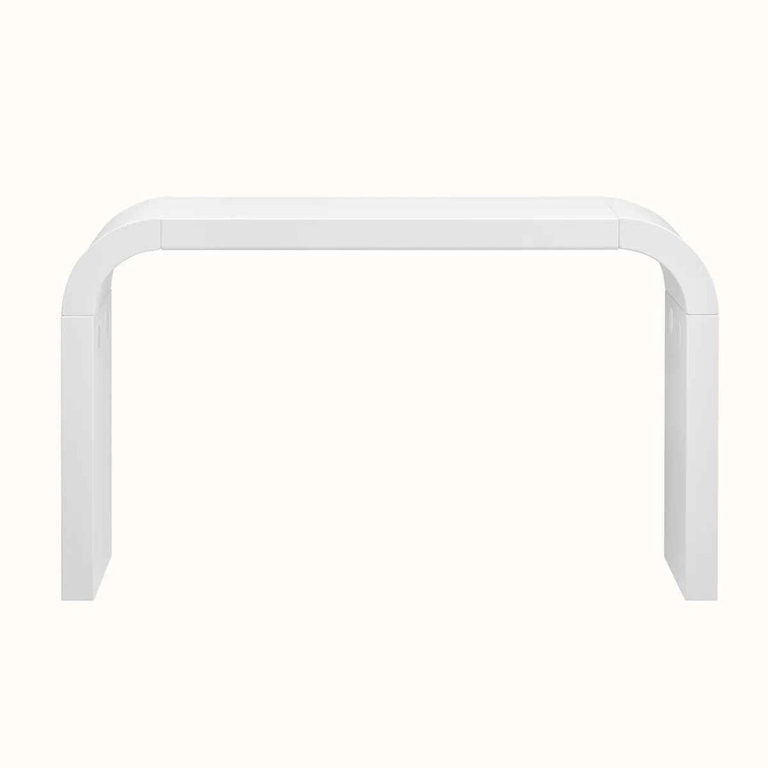 Minimalist Console Table With Elegant Lines And Arc Shaped Edge