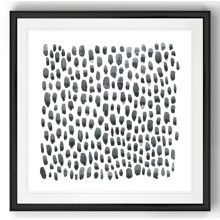 Blue Gray Tessera I Painting Print on Canvas With Frame-34.5"x34.5"