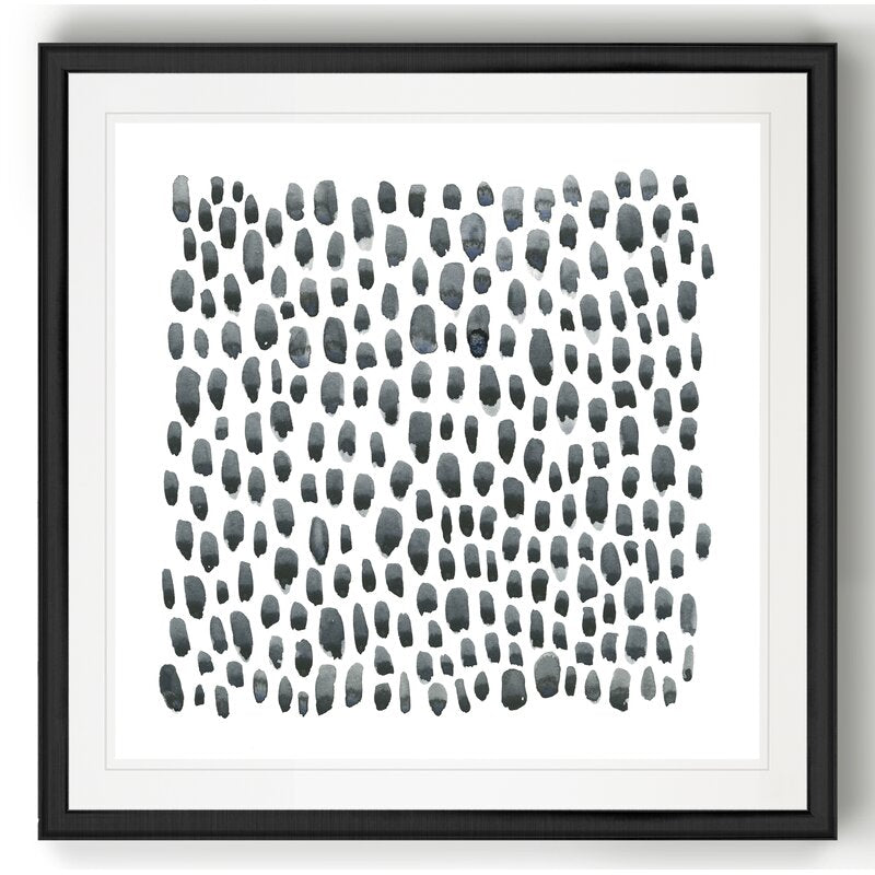 Blue Gray Tessera I Painting Print on Canvas With Frame-34.5"x34.5"