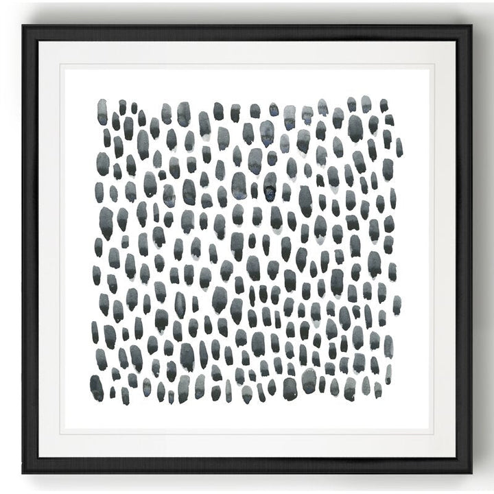 Blue Gray Tessera I Painting Print on Canvas With Frame-34.5"x34.5"