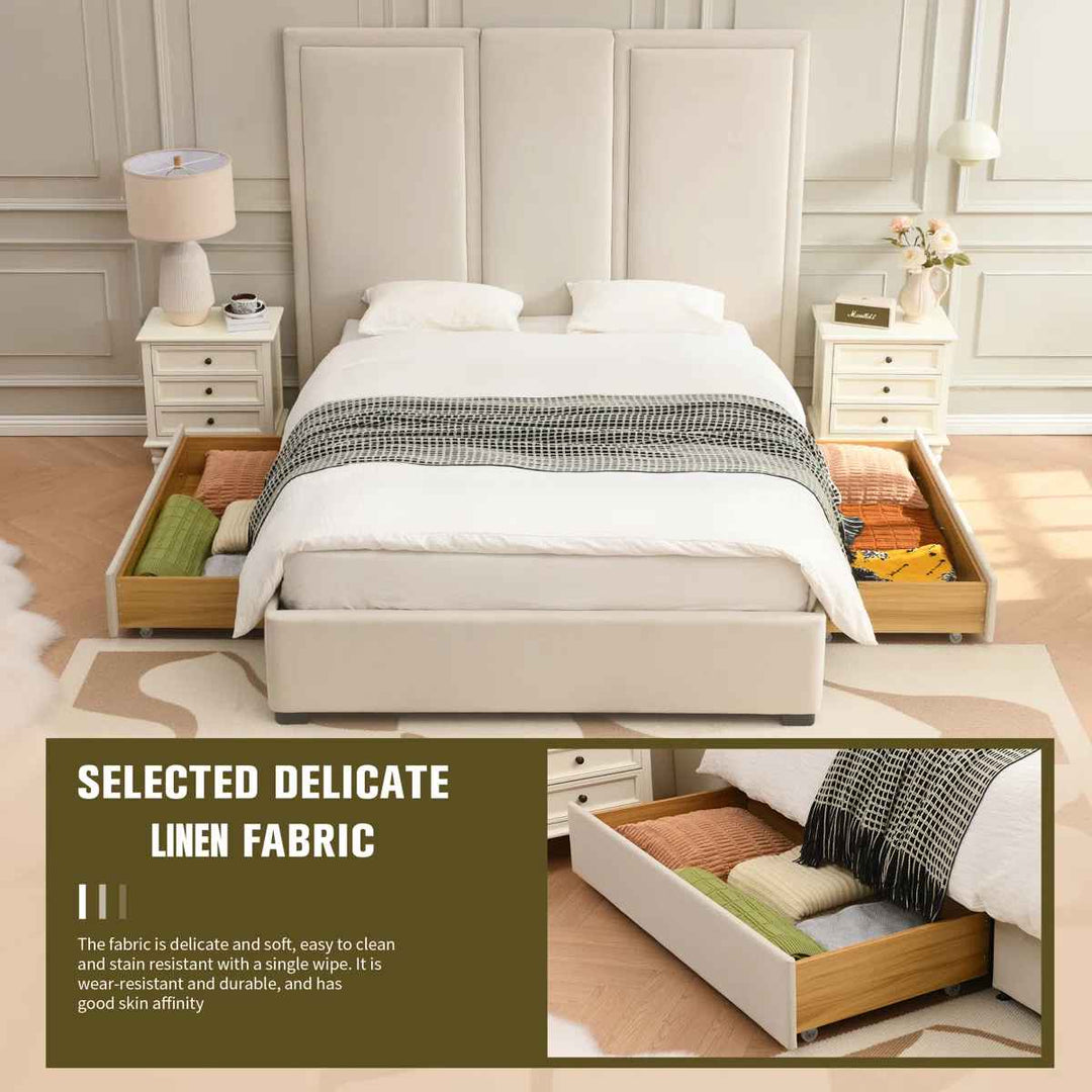 Morghen Upholstered Platform Bed-Queen