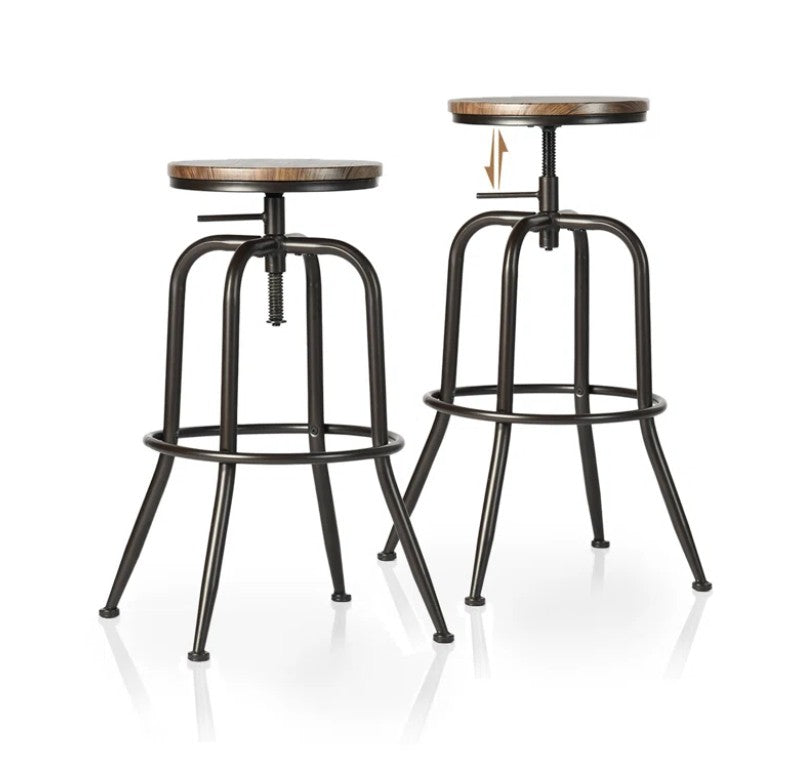 Grundy Swivel Adjustable Height Bar Stool Set of 2