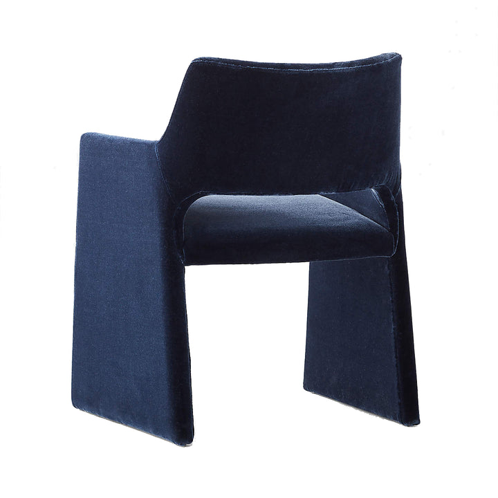 FOLEY FAUX MOHAIR NAVY DINING CHAIR