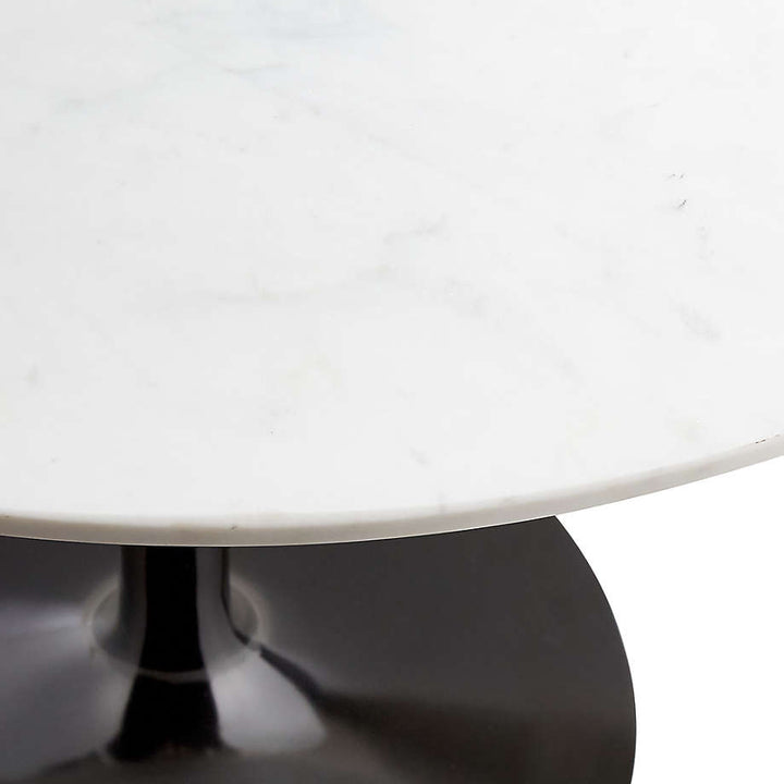 Nero 48" White Marble Dining Table with Matte Black Base