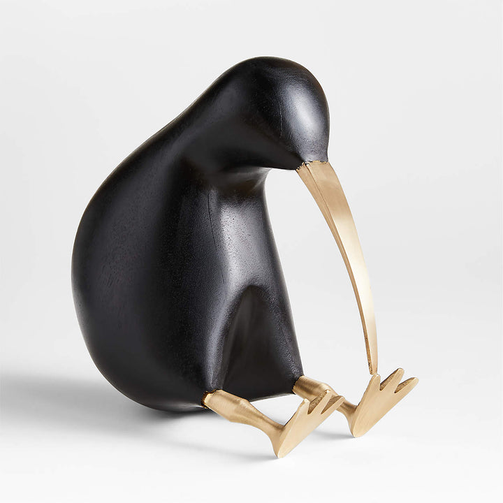 Extra Large Black Wood Kiwi Bird