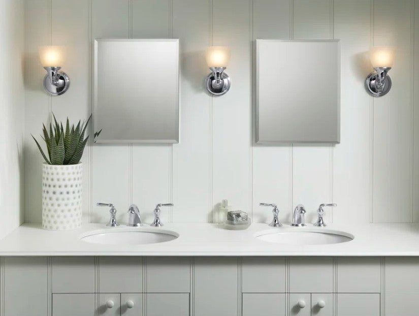 Derring Recessed Frameless Medicine Cabinet with 2 Adjustable Shelves and Interior Mirror