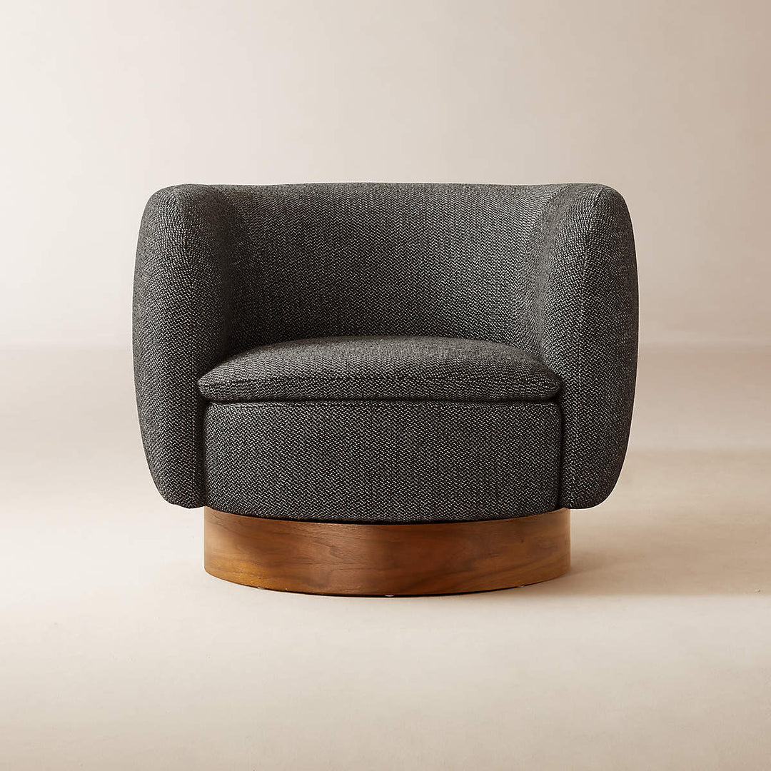 MUIR GREY WOVEN SWIVEL CHAIR