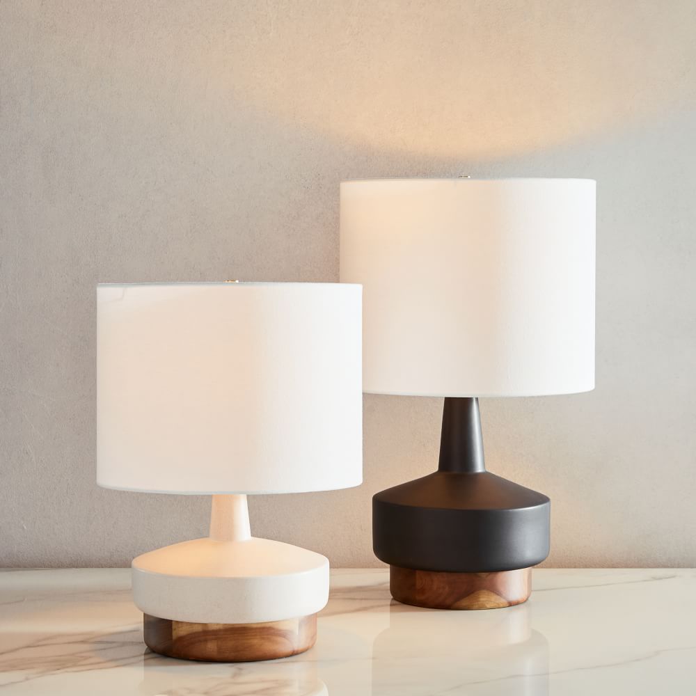 Wood And Ceramic Table Lamp