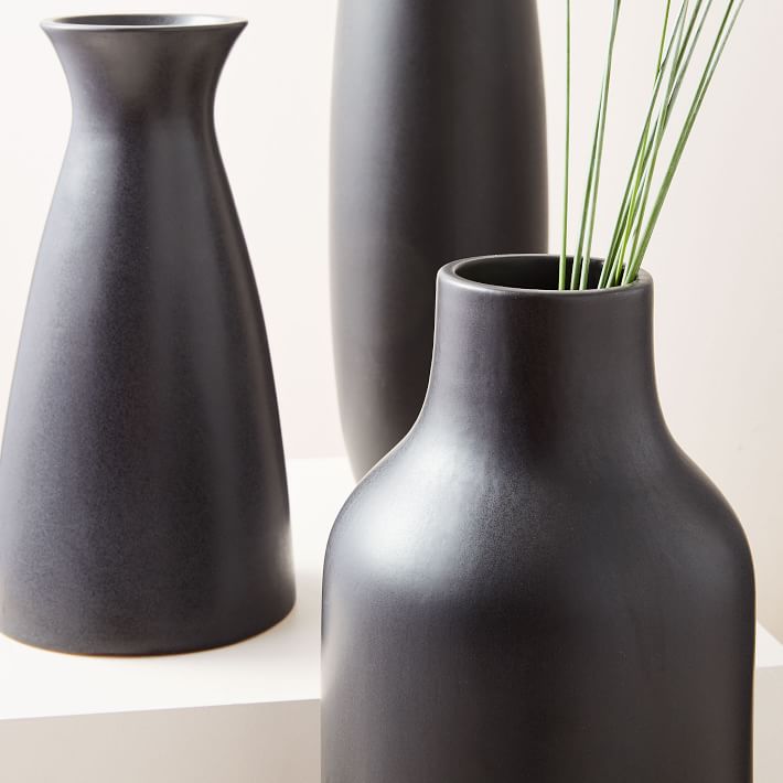 Pure Black Ceramic Vase